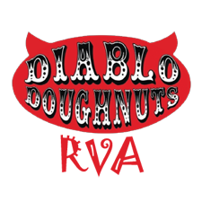 Diablo Doughnuts RVA logo, red devil outline with horns, black and white text