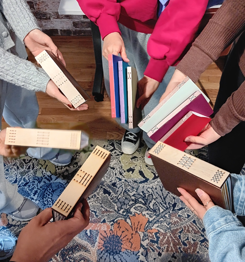 Journal spine examples from workshop participants